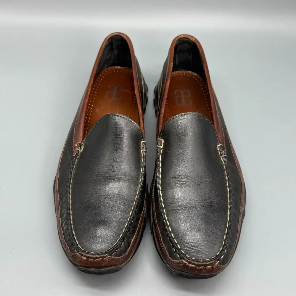 Allen Edmonds Boulder Venetian Men's 11.5 Black Brown Leather Driving Moccasin